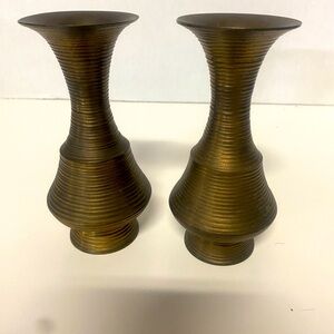 Vintage Bronze Bud Vases - Set of 2